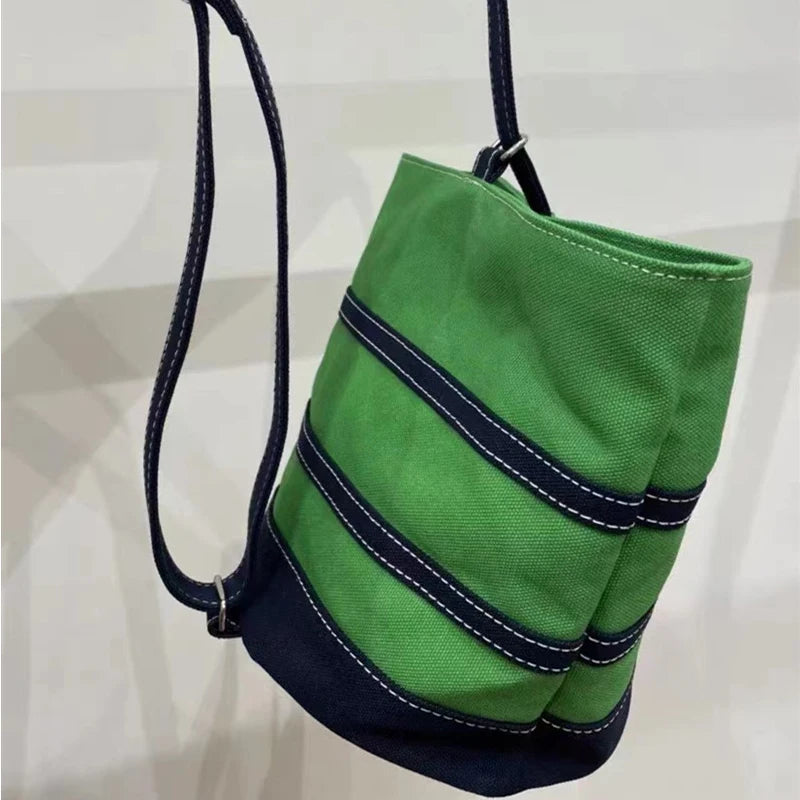 Striped Canvas Purses Handbags Ins Shoulder Small Tote B
