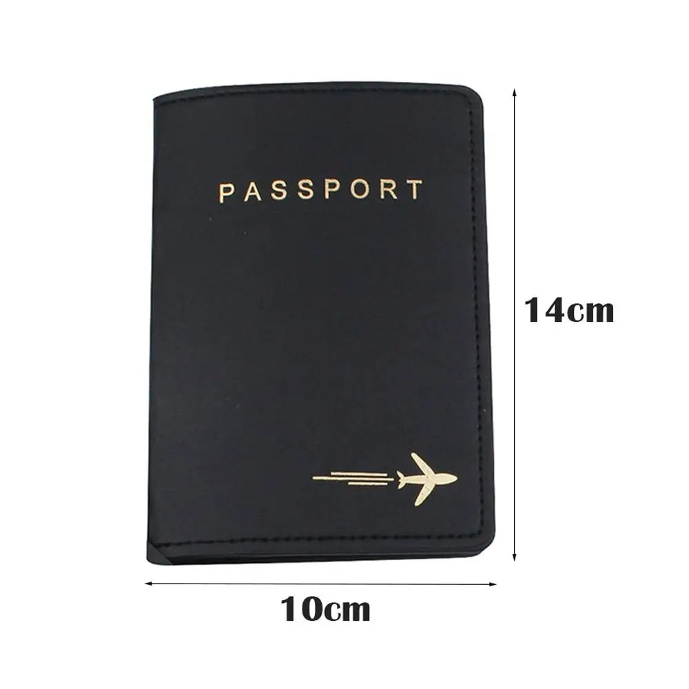 Couple Passport Cover Stamping Plane Travel Holder Wedding Gift