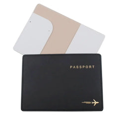 Couple Passport Cover Stamping Plane Travel Holder Wedding Gift