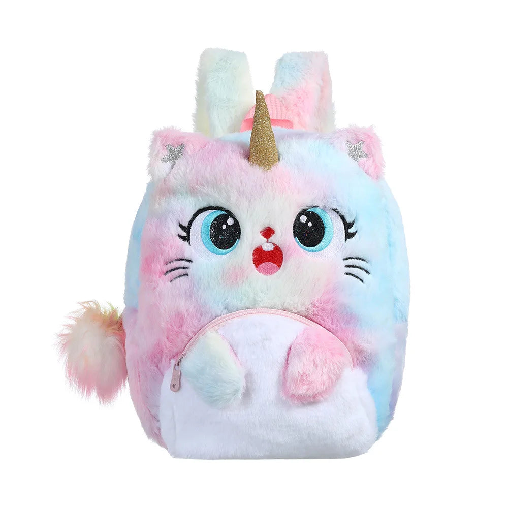 Girls Soft Cartoon Tie Dyed Kindergarten Kids School Bags Small