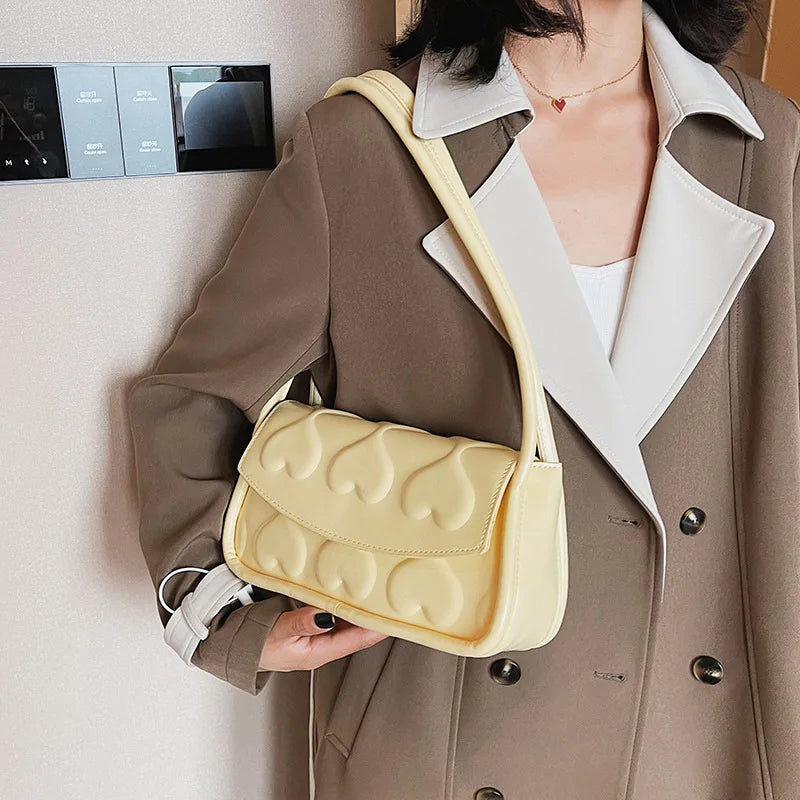 Vintage Heart Pattern Clutches Retro Handbag