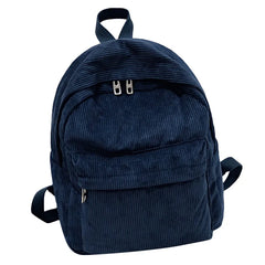 Soft Fabric Backpack for Girls Corduroy School Bag