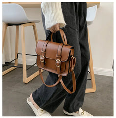 Vintage Leather Shoulder Bag Classic Crossbody Handbag