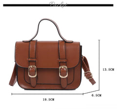 Vintage Leather Shoulder Bag Classic Crossbody Handbag