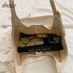 Large Beach Tote Rattan Woven Handbags