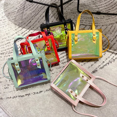Summer Women Mini Small Shoulder Bag Laser PVC Candy Girls Crossbody Bag Red