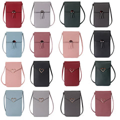 Summer Women Outdoor Crossbody Bag Heart Shaped Decorative Mobile Phone Touch