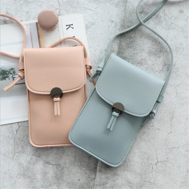 Summer Women Outdoor Crossbody Bag Heart Shaped Decorative Mobile Phone Touch