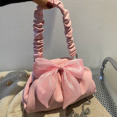 Sweet Bow Cloud Bag Flap Pu Leather Handbags Purse For Women