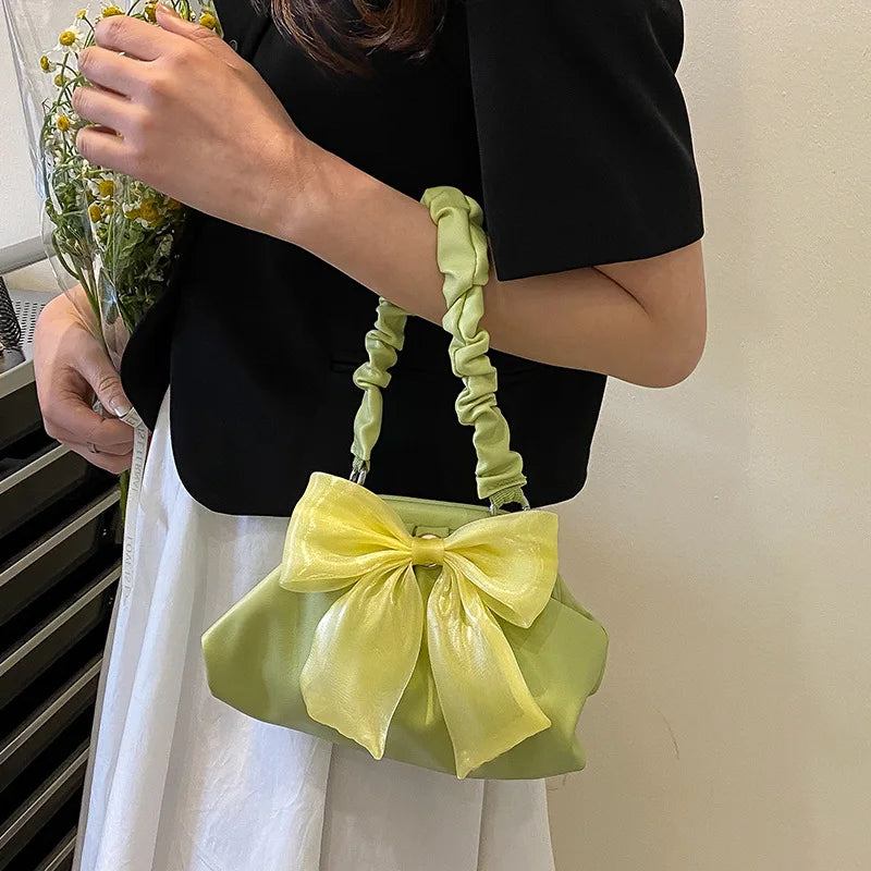 Sweet Bow Cloud Bag Flap Pu Leather Handbags Purse For Women