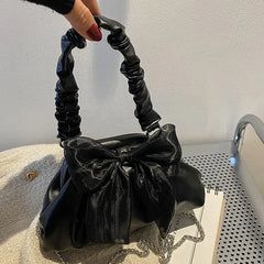 Sweet Bow Cloud Bag Flap Pu Leather Handbags Purse For Women