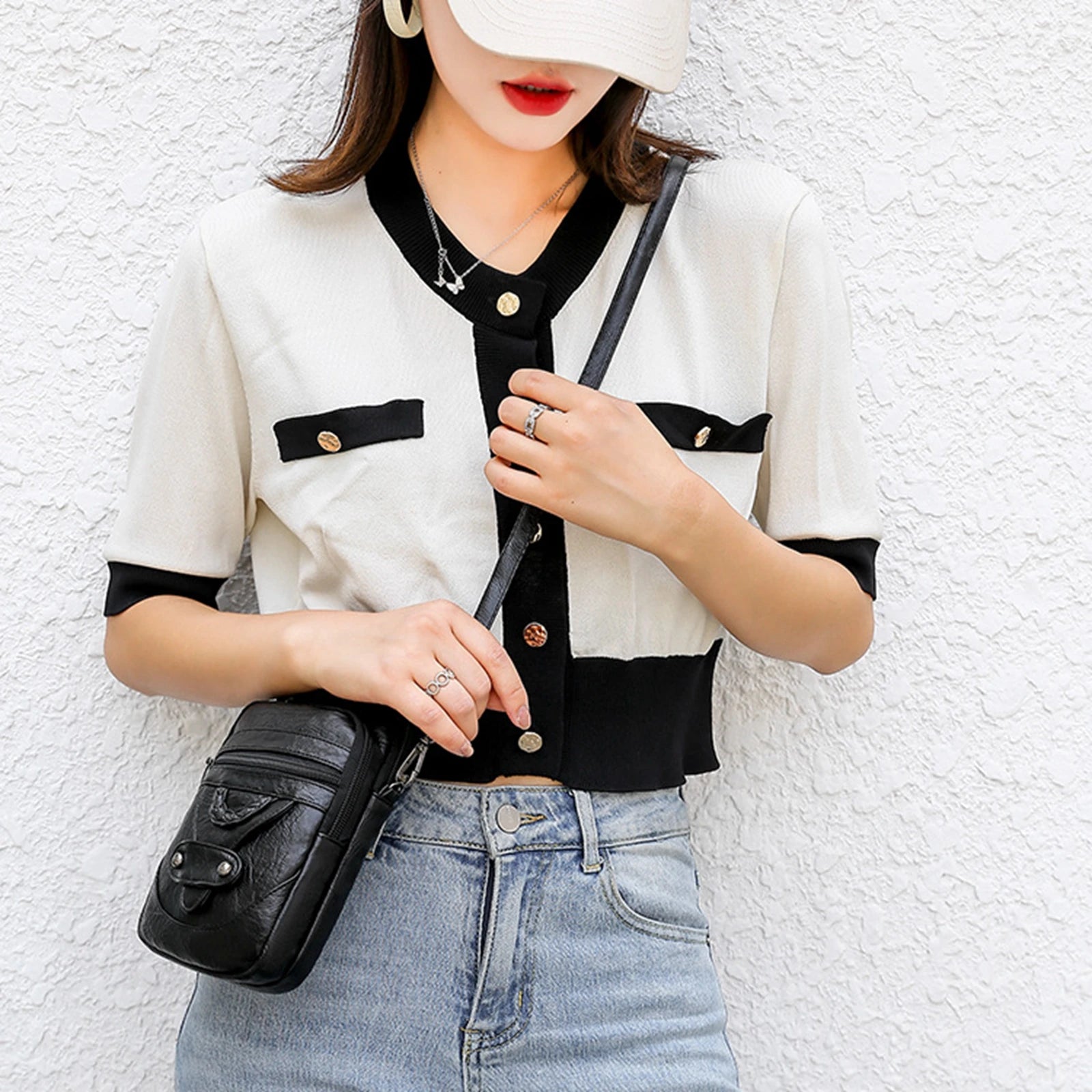Textured Messenger Bag for Women Soft Leather Brown