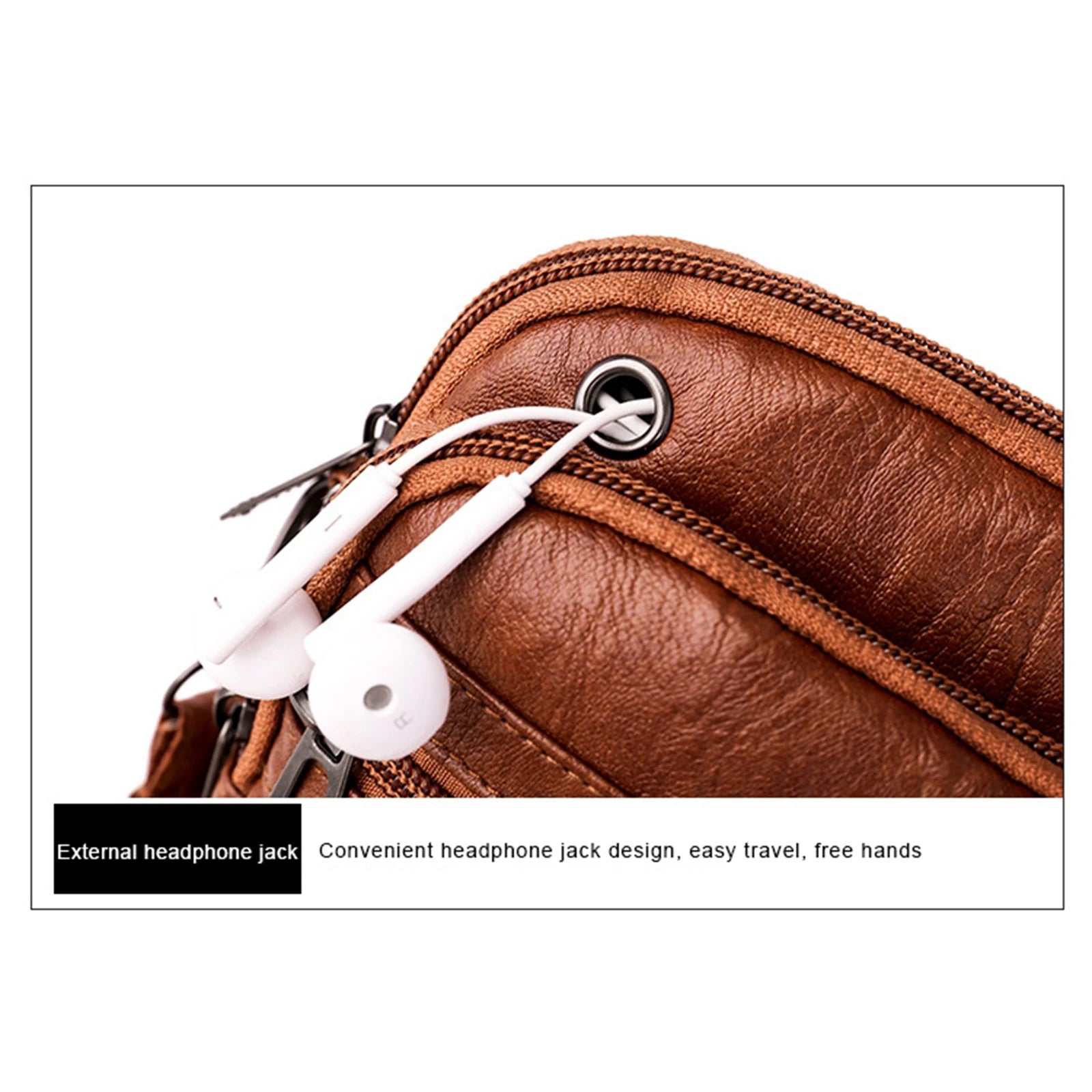 Textured Messenger Bag for Women Soft Leather Brown