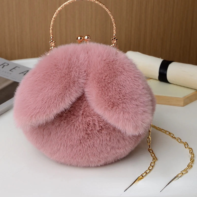 Fluffy Crossbody Messenger Tote Handbag Shopper Wallet for Women