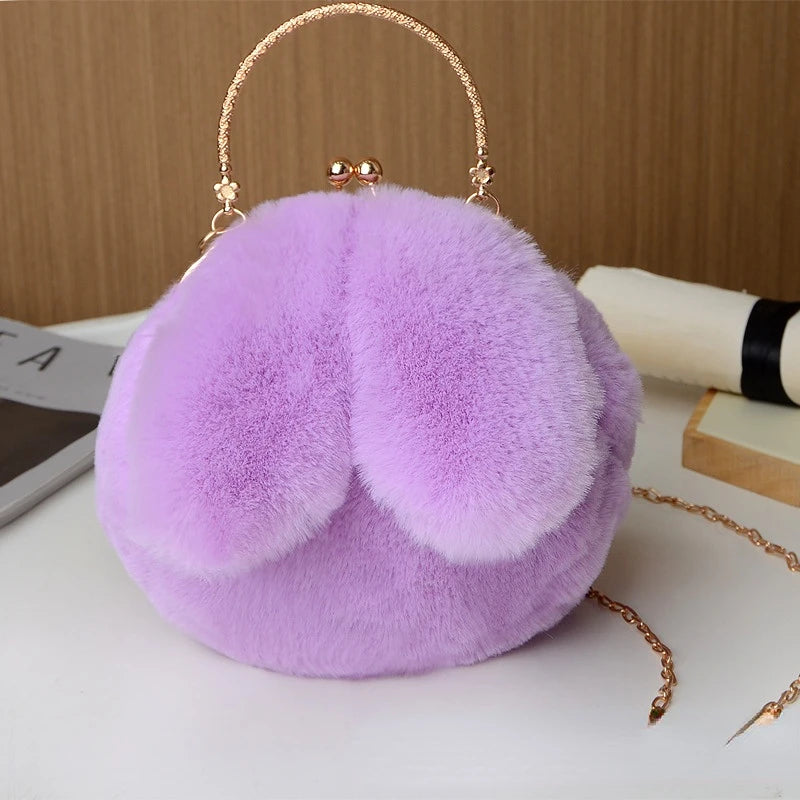 Fluffy Crossbody Messenger Tote Handbag Shopper Wallet for Women