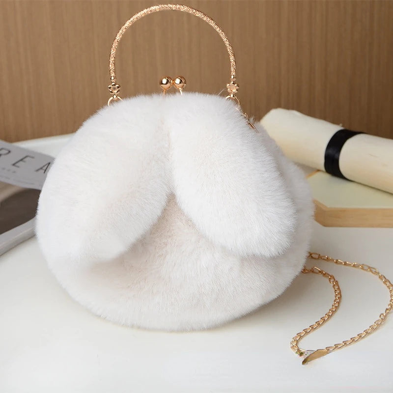 Fluffy Crossbody Messenger Tote Handbag Shopper Wallet for Women