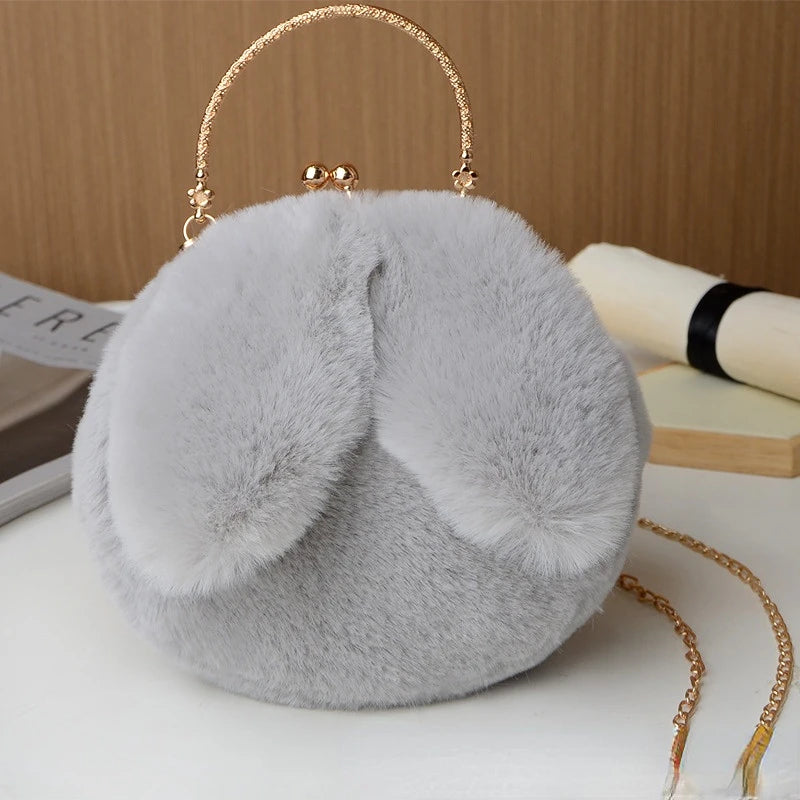 Fluffy Crossbody Messenger Tote Handbag Shopper Wallet for Women