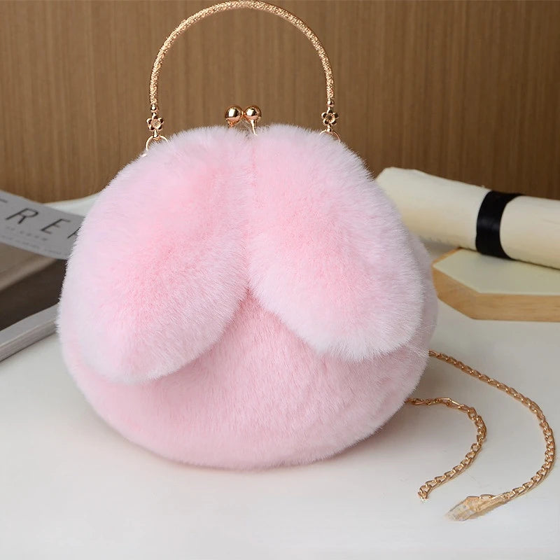 Fluffy Crossbody Messenger Tote Handbag Shopper Wallet for Women