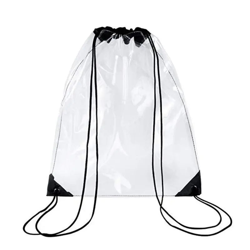 Clear Drawstring Backpack School Bag Gym Tote
