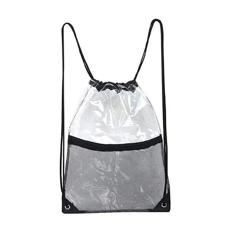 Clear Drawstring Backpack School Bag Gym Tote