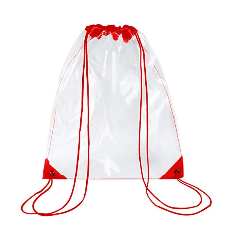 Transparent Drawstring Backpack School Tote Gym Bag Sport Pack