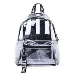 Transparent PVC Backpack For School Girls Clear Bags Travel Daypack