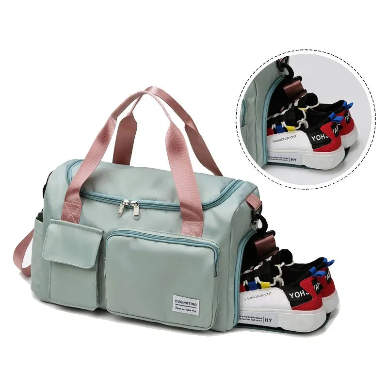 Waterproof Duffle Bag Fitness Yoga Gym Bag Weekend Bag for Women