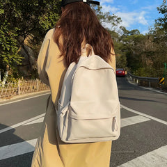 Canvas Women Backpack Solid Shoulder Bags Teenager Girl Waterproof School Bag