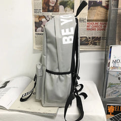 Canvas Women Backpack Solid Shoulder Bags Teen Girl School Bag