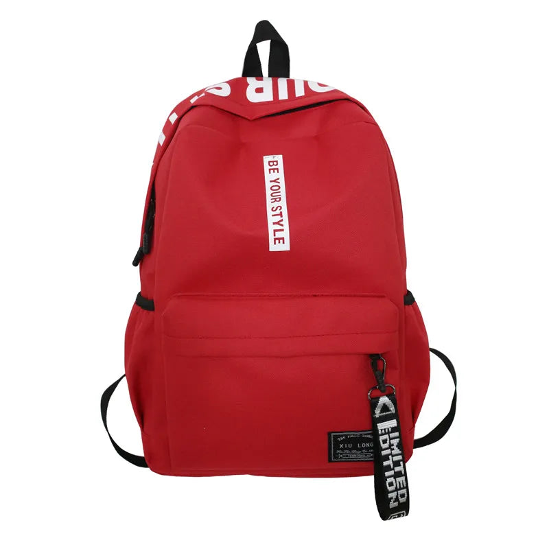Canvas Women Backpack Solid Shoulder Bags Teen Girl School Bag