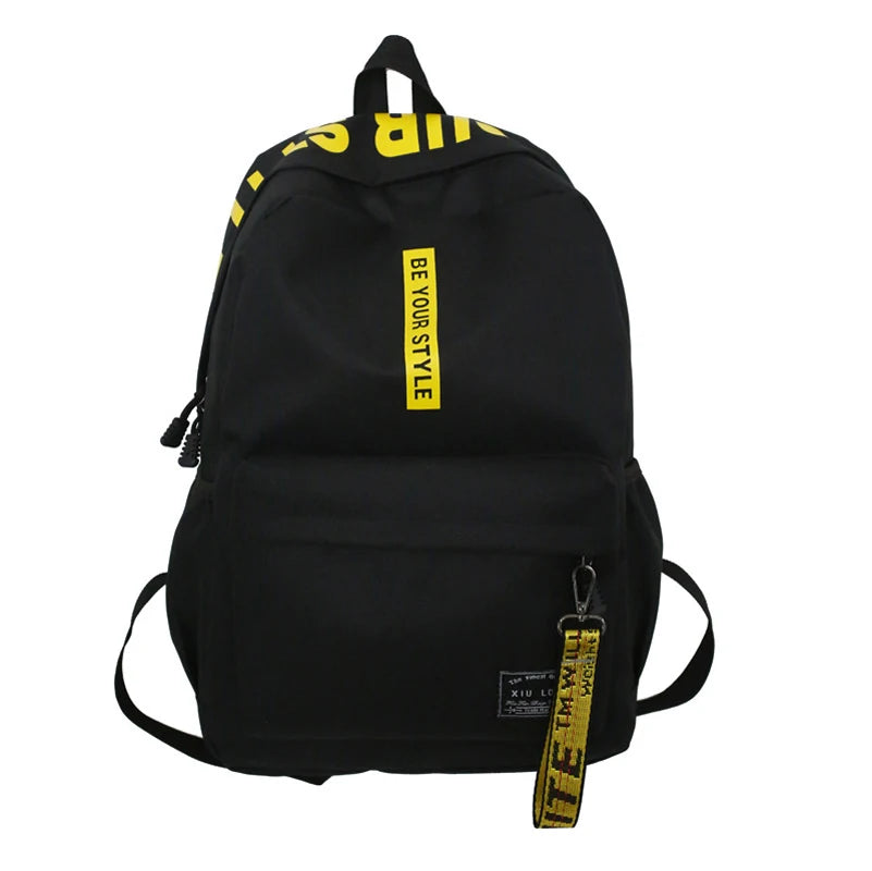 Canvas Women Backpack Solid Shoulder Bags Teen Girl School Bag
