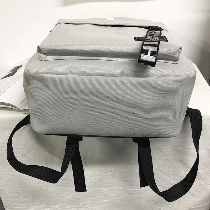 Canvas Women Backpack Solid Shoulder Bags Teen Girl School Bag