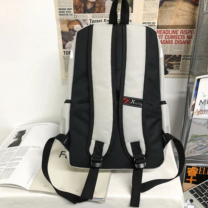 Canvas Women Backpack Solid Shoulder Bags Teen Girl School Bag
