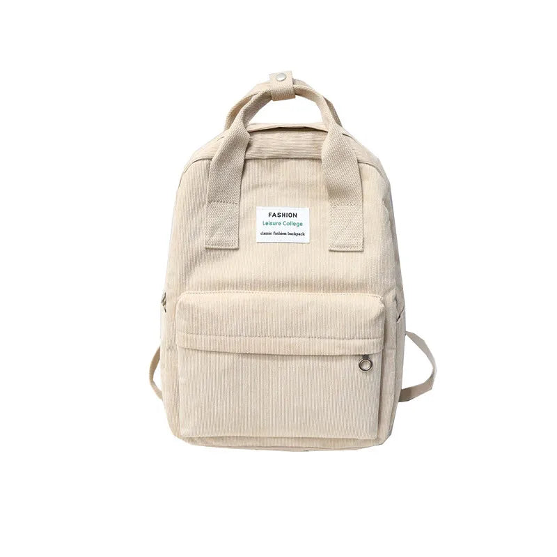 Corduroy Women Backpack College School Bag Harajuku Travel Shoulder Bags