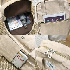 Corduroy Women Backpack College School Bag Harajuku Travel Shoulder Bags