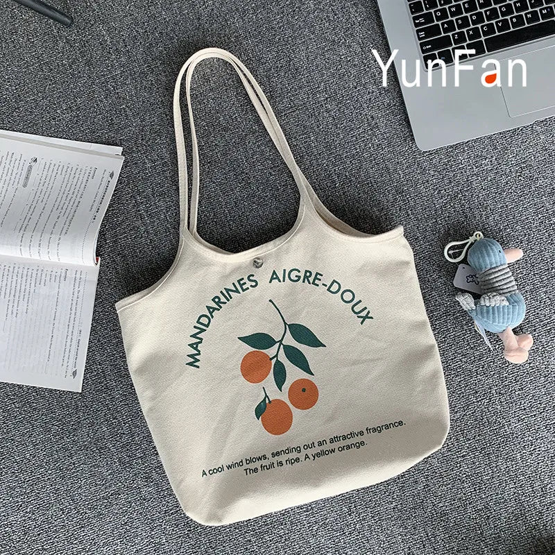 Canvas Shoulder Bag Fruit Ins Wild Female Student Handbag