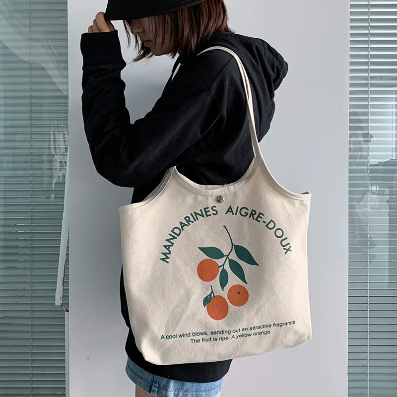 Canvas Shoulder Bag Fruit Ins Wild Female Student Handbag