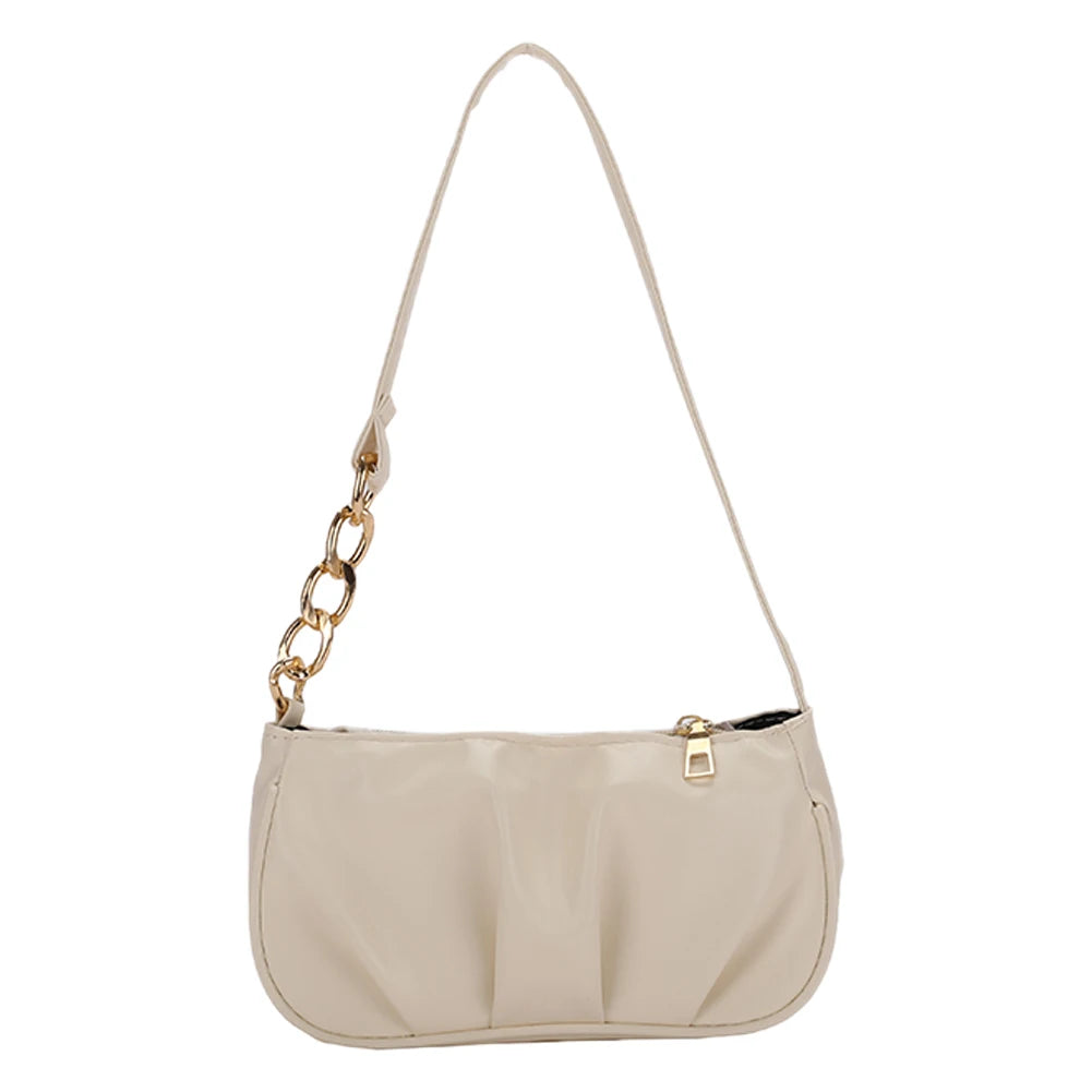 Vintage Female Leather Chain Handbag Retro Casual Totes Shoulder Bags