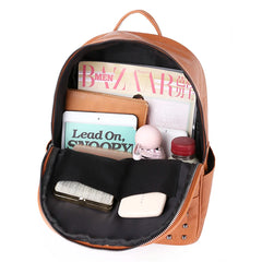 Vintage Women Backpack Large Capacity School Bag Cowhide Female Satchels