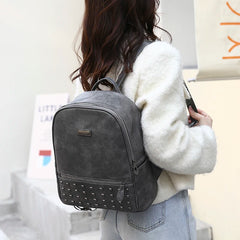 Vintage Women Backpack Large Capacity School Bag Cowhide Female Satchels
