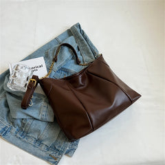 Vintage Women Soft PU Leather Shopper Bag Large Capacity Shoulder Crossbody Bags