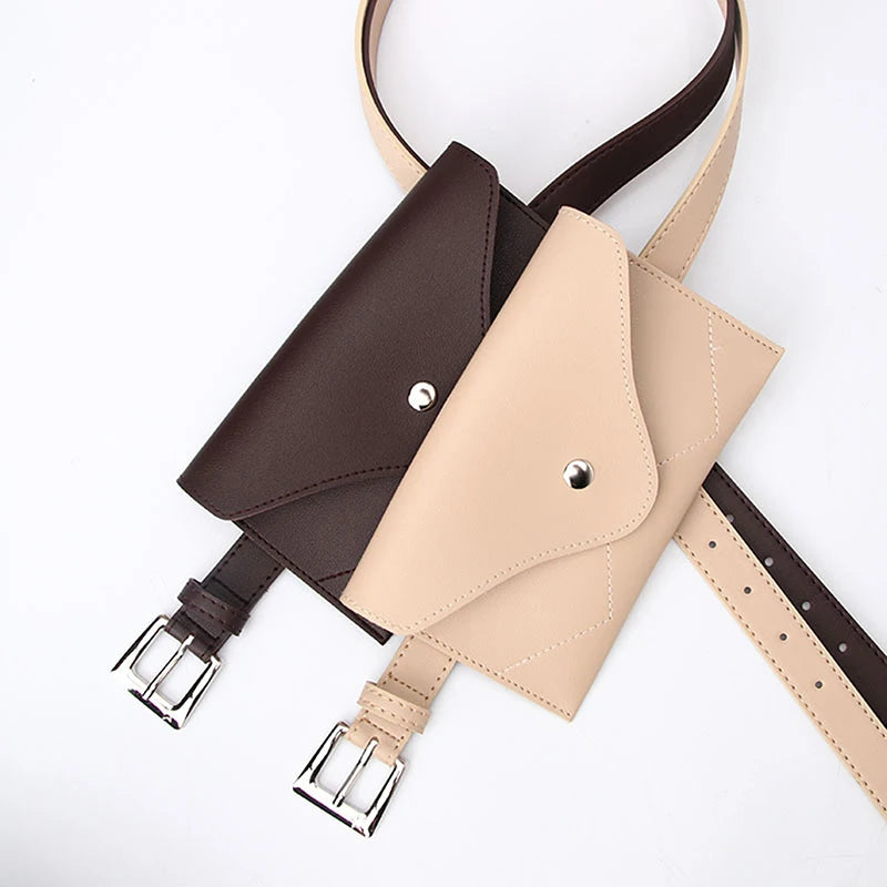 PU Leather Waist Bag Fanny Pack Phone Pouch Vintage Women Belt Messenger Bags