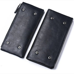 Men's Long Zipper Soft Wallet PU Waterproof Multifunctional