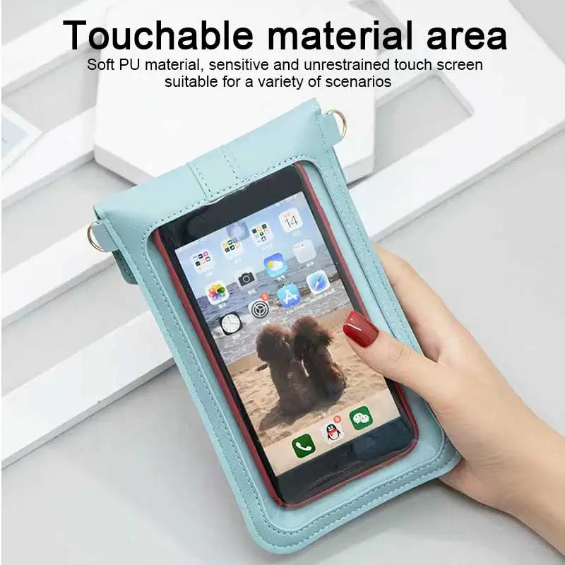 Waterproof Phone Bag Leaf Print Shoulder Bag