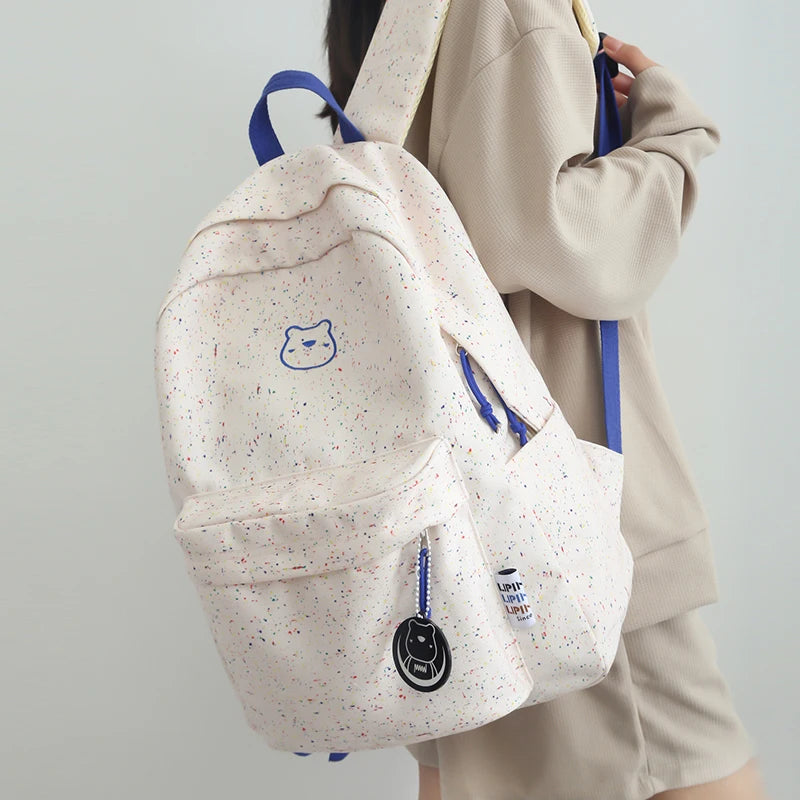 Waterproof Nylon Women Backpack Schoolbag Teenage Girls Solid Bookbag Mochila