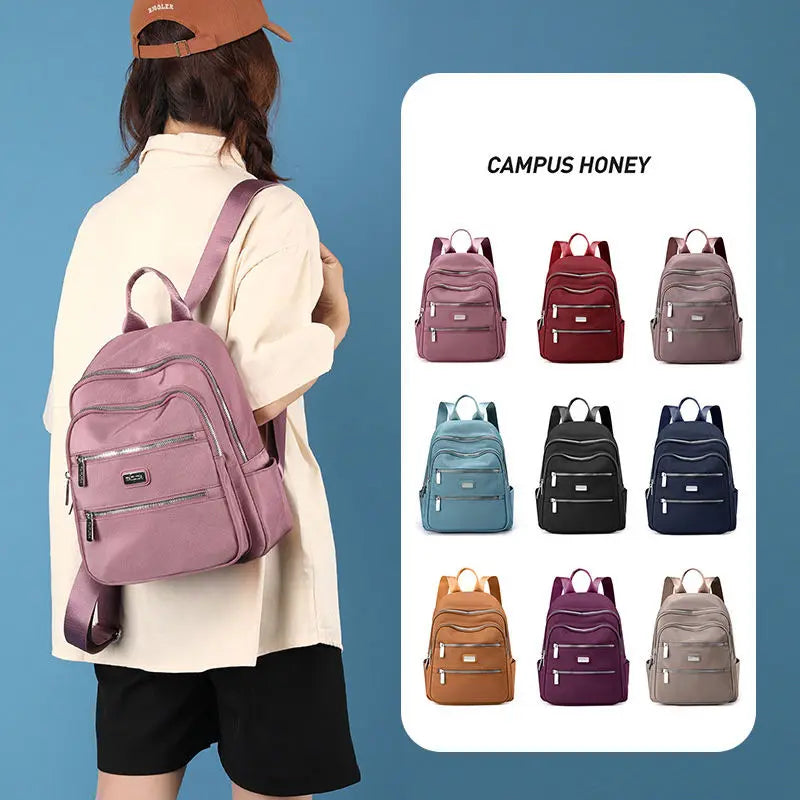 Waterproof School Backpack for University Women Nylon Casual Backpack