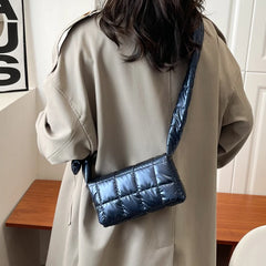 Winter Nylon Down Shoulder Bag Soft Handbag for Women