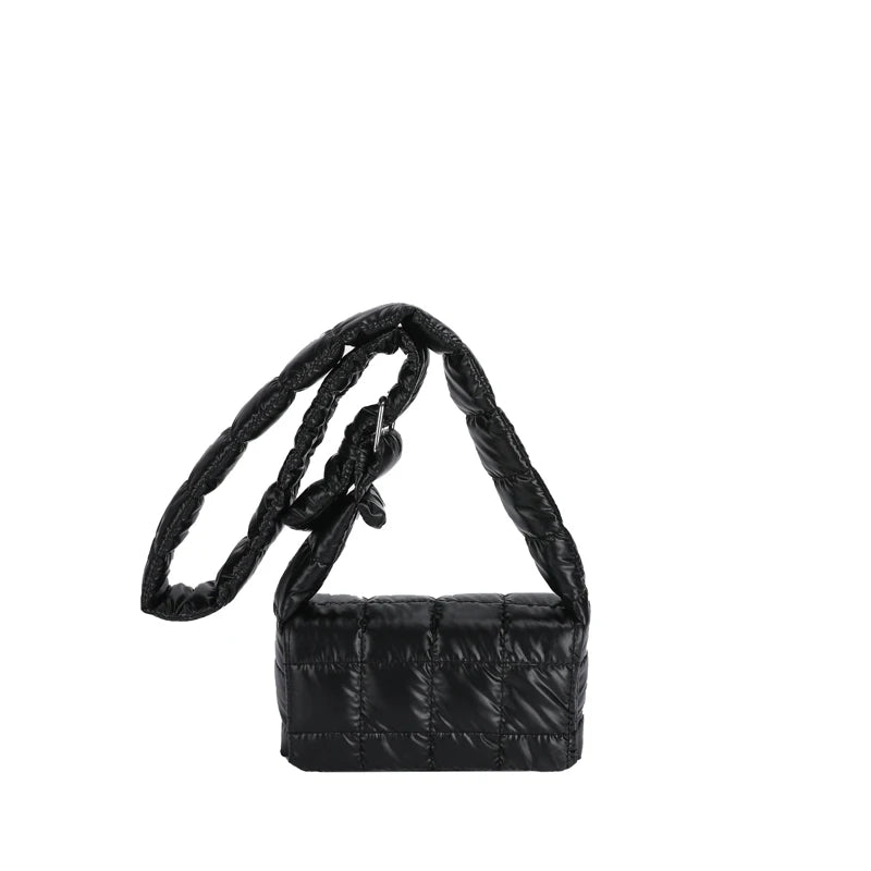 Winter Nylon Down Shoulder Bag Soft Handbag for Women