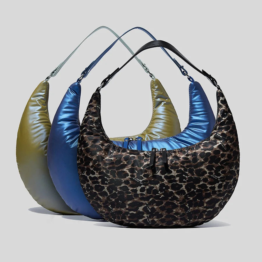 Winter Half Moon Padded Tote Shoulder Bag High Quailty Ladies Handbags