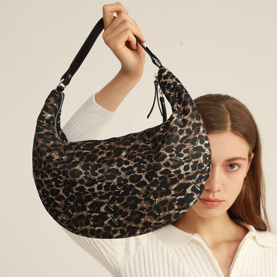 Winter Half Moon Padded Tote Shoulder Bag High Quailty Ladies Handbags